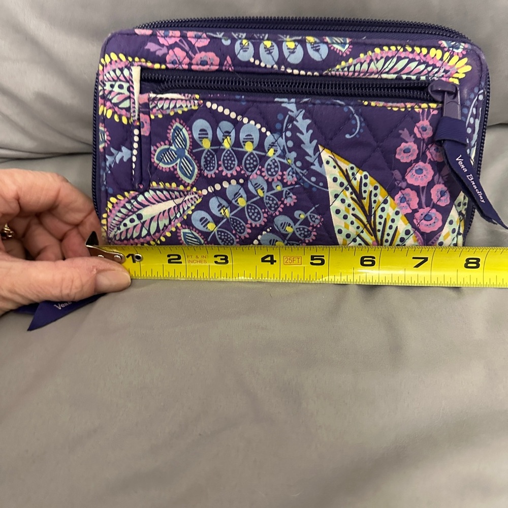 Vera Bradley Purple Wallet with Batik Leaves- NWOT - Picture 9 of 10
